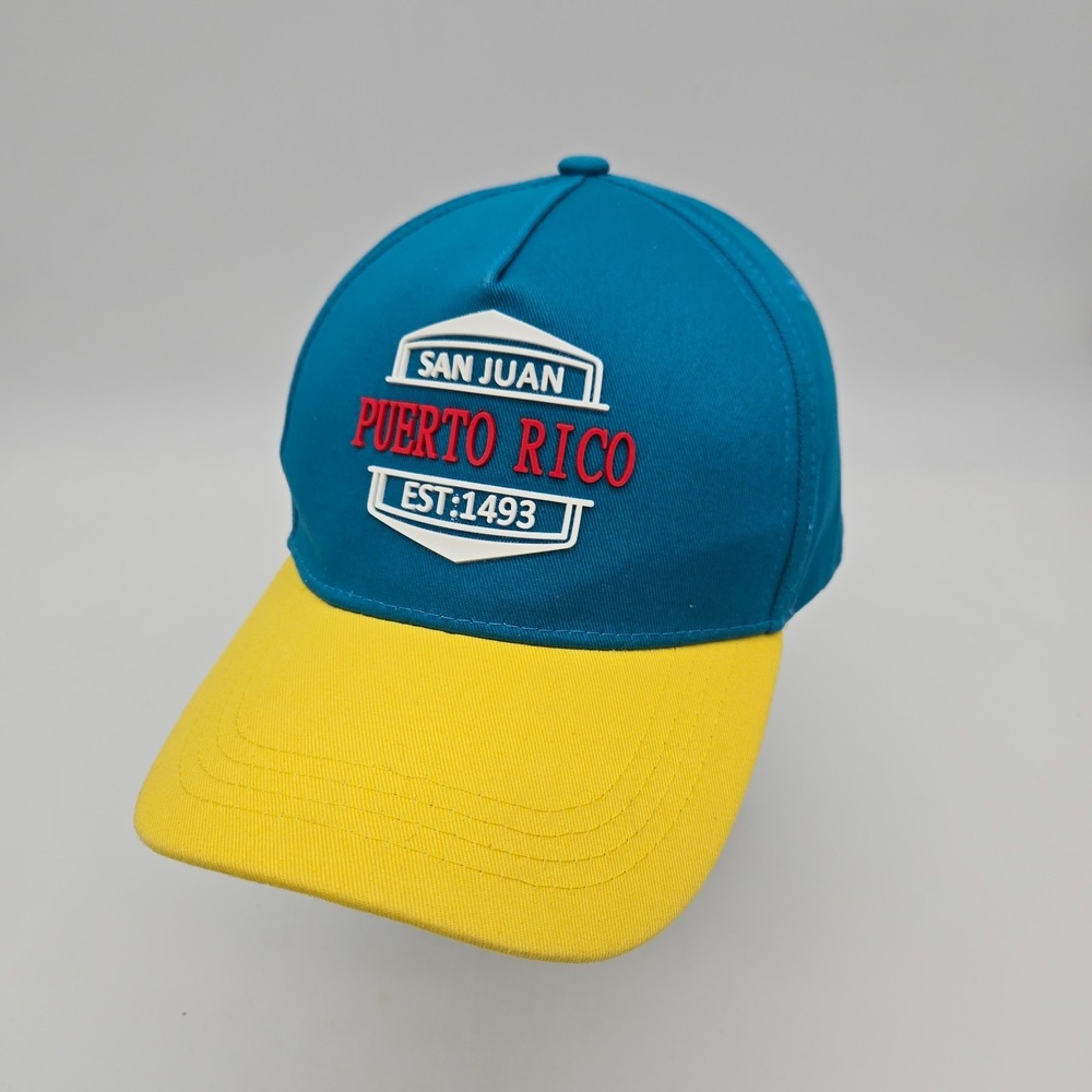 San Juan Puerto Rico Strapback Hat Baseball Cap Blue Yellow City Beach OSFA